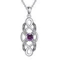 925 Sterling Silver Yellow Birthstone Celtic Knot Pendant Necklace