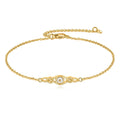 925 Sterling Silver Celtic Knot Birthstone Bracelet - Platinum Plated Adjustable Chain